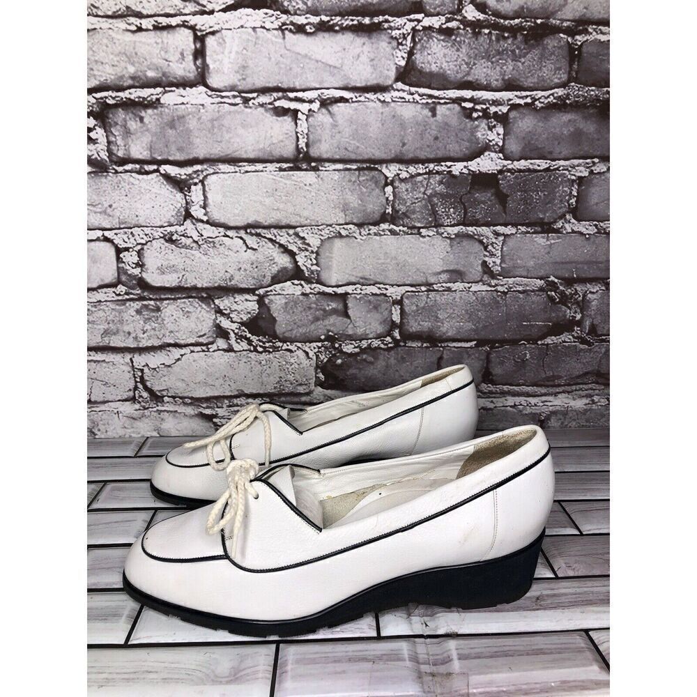 Bally Vasano Vanda White Leather Oxfords Lace Dress Shoes Women’s Sz 6N US/36EU